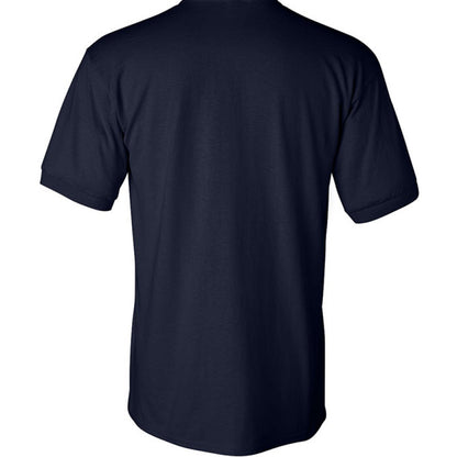 CITYBOYZ★USA Logo Polo shirt, close-up of embroidered logo on navy blue cotton polo, casual men's clothing.