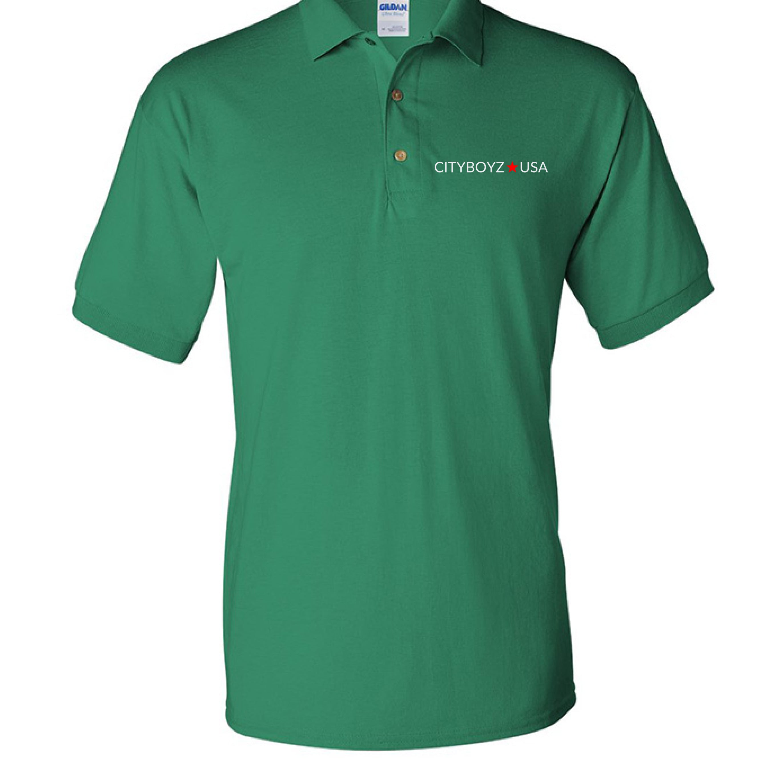 Logo Polo shirt by CITYBOYZ★USA featuring a classic design, shown in a close-up view highlighting the logo and fabric details.