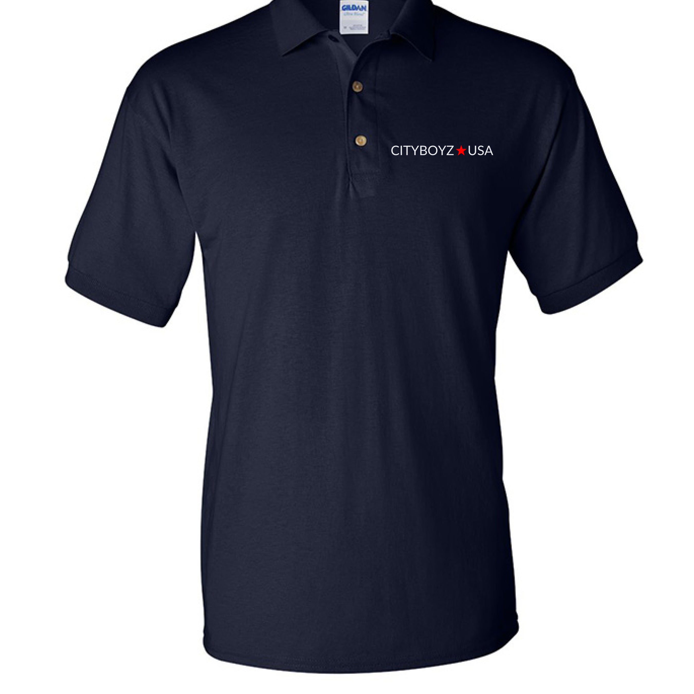 Logo Polo shirt by CITYBOYZ★USA featuring a classic polo design with a prominent logo on the chest.