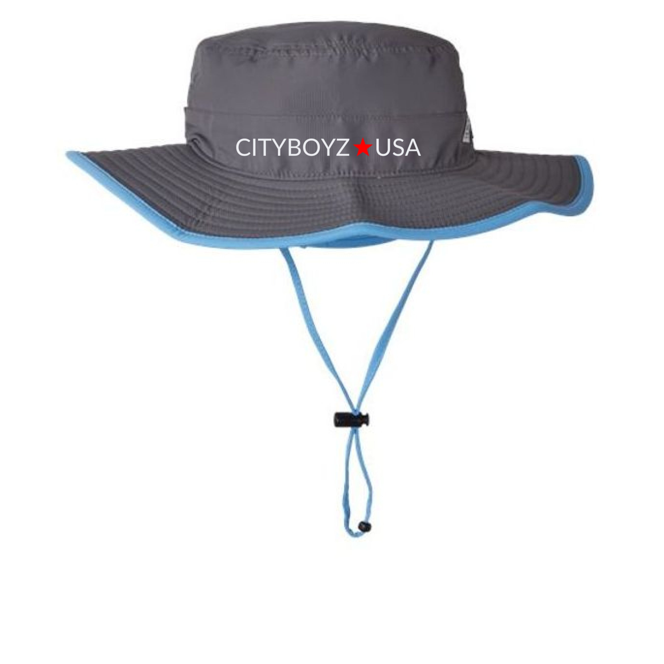 CityBOYZ USA bucket hat with trim, featuring a casual style and adjustable brim, perfect for sun protection and outdoor wear.