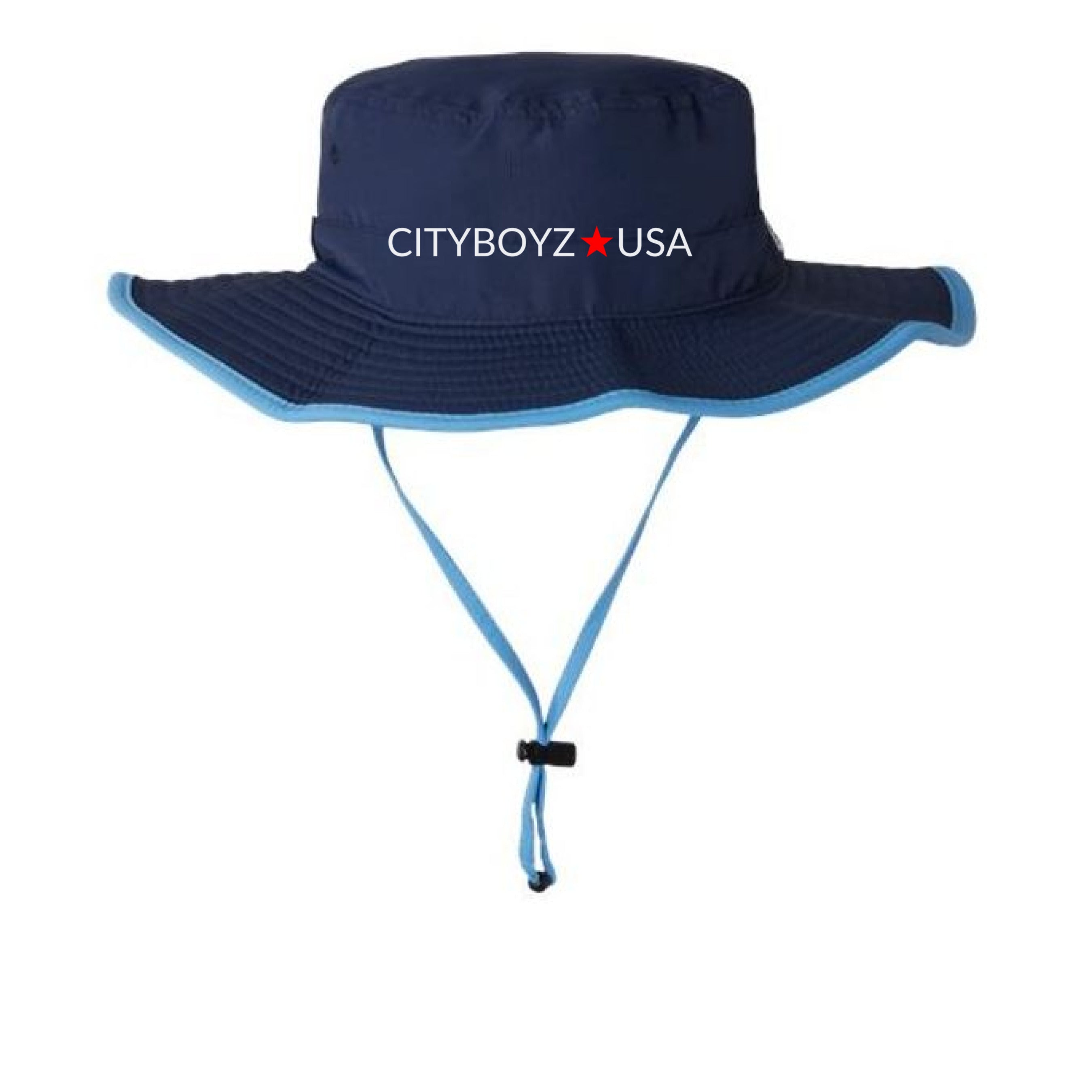 CITYBOYZ★USA bucket hat with trim, stylish hats featuring a casual design and a wide brim for sun protection.