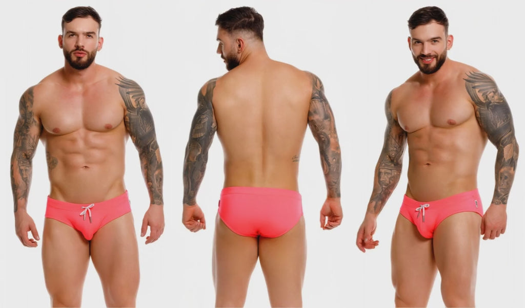 Jor Travel Swim Brief 2387 - Men's Neon Swim Briefs
