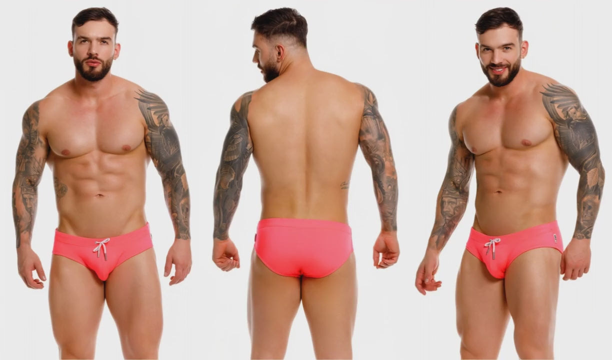 Jor Travel Swim Brief 2387 - Men's Neon Swim Briefs