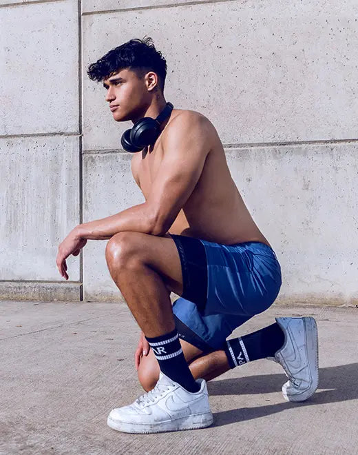 Blue Supawear SPR Max athletic shorts by CITYBOYZ★USA, featuring a comfortable fit and sporty design for active wear.