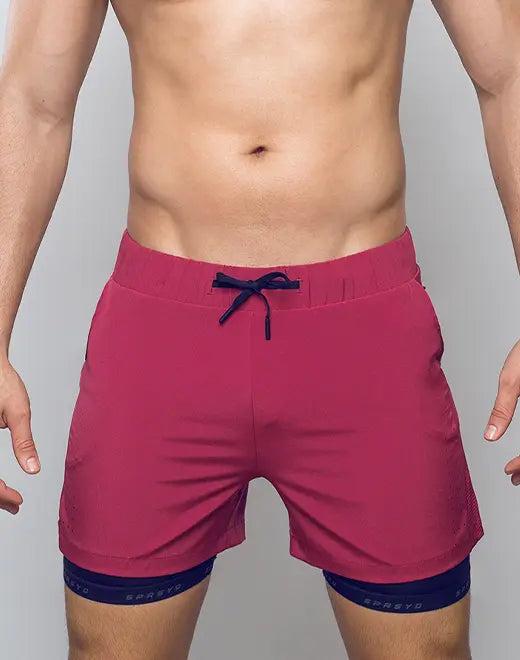 Red Supawear SPR Max athletic shorts by CITYBOYZ★USA, featuring a comfortable fit and sporty design for active wear.