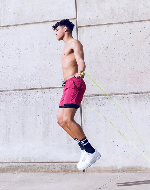 Red Supawear SPR Max athletic shorts by CITYBOYZ★USA, featuring a comfortable fit and sporty design for active wear.