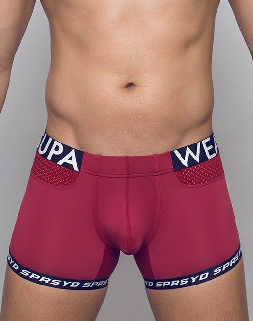 Red Supawear SPR Max Trunk boxer briefs by CITYBOYZ★USA, featuring a snug fit and comfortable waistband.