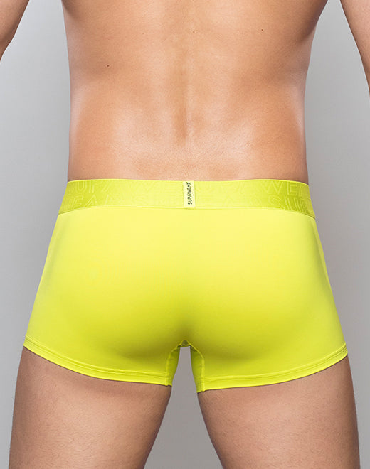 Bright neon Supawear men's trunk by CITYBOYZ★USA with a snug fit and vibrant color, shown laid flat on a white background.