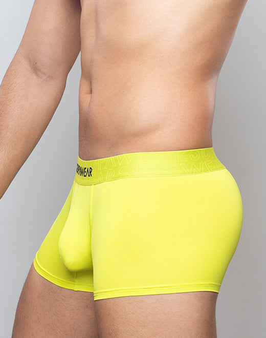 CITYBOYZ★USA Supawear Neon Trunk, men's colorful cotton underwear with bright neon accents, shown in a close-up view