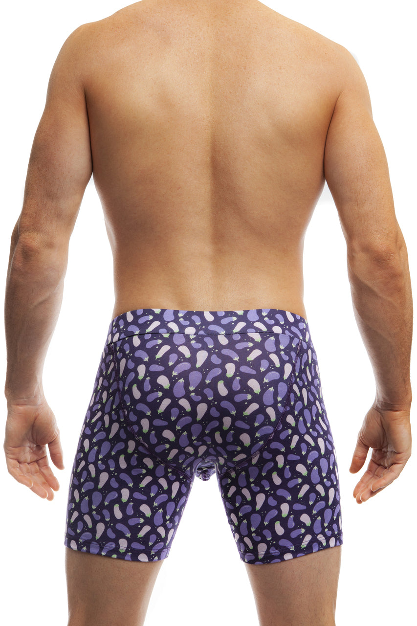CityBOYZ★USA Jack Adams COMFYFIT boxer brief in eggplant color, front view of soft, comfortable men's underwear.