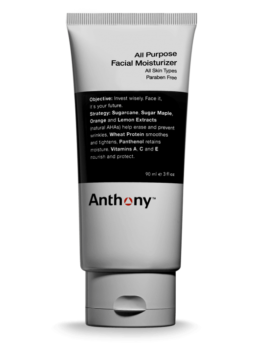 CITYBOYZ USA Anthony All Purpose Facial Moisturizer in 3oz pump bottle, grooming skincare product with pump dispenser.