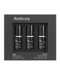 Front view of CITYBOYZ★USA Anthony High Performance Grooming Trio Kit with age-defying skincare products.