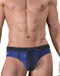 WildmanT Wildmant Moby Big Boy Pouch swimwear in blue and black, featuring a comfortable pouch design for boys.