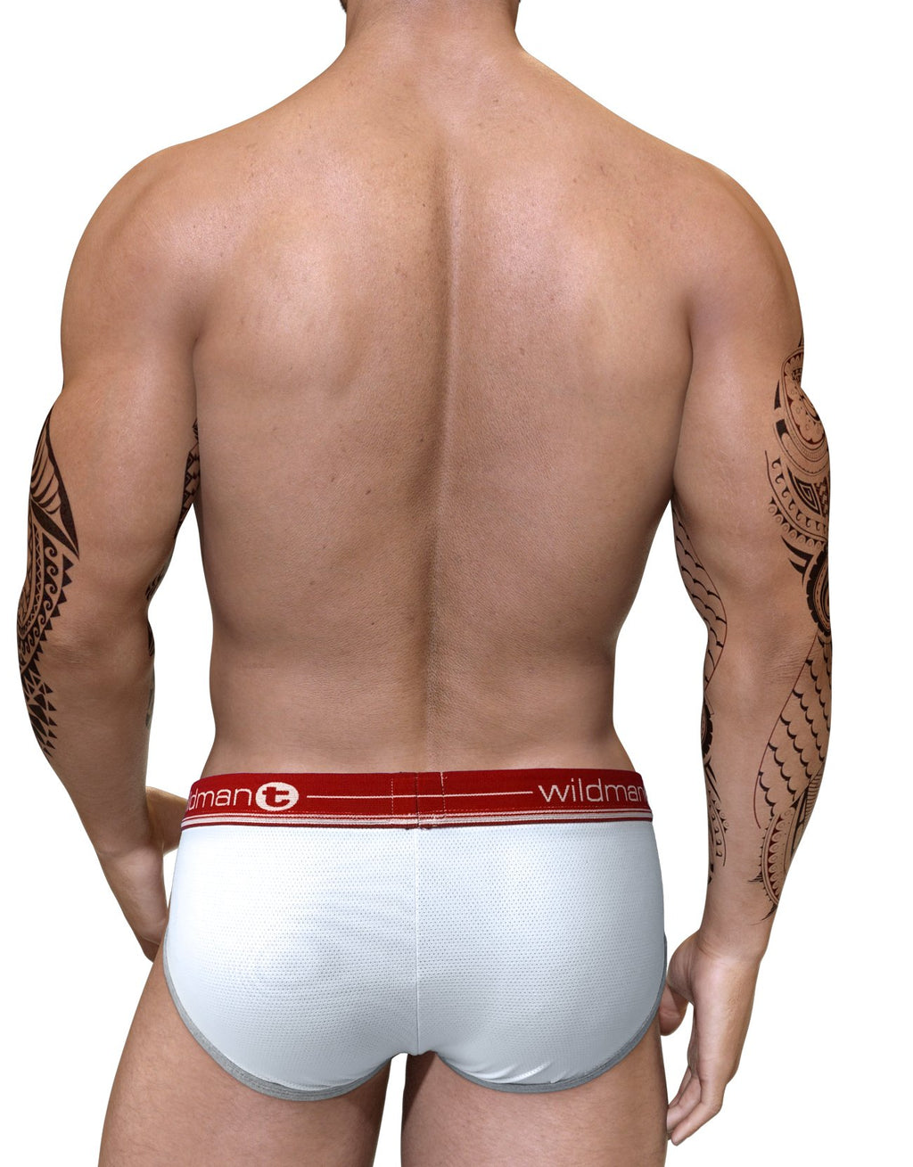 Wildmant Duo Big Boy Pouch Brief in red, men's underwear from WildmanT, front view showing snug fit and supportive pouch design.