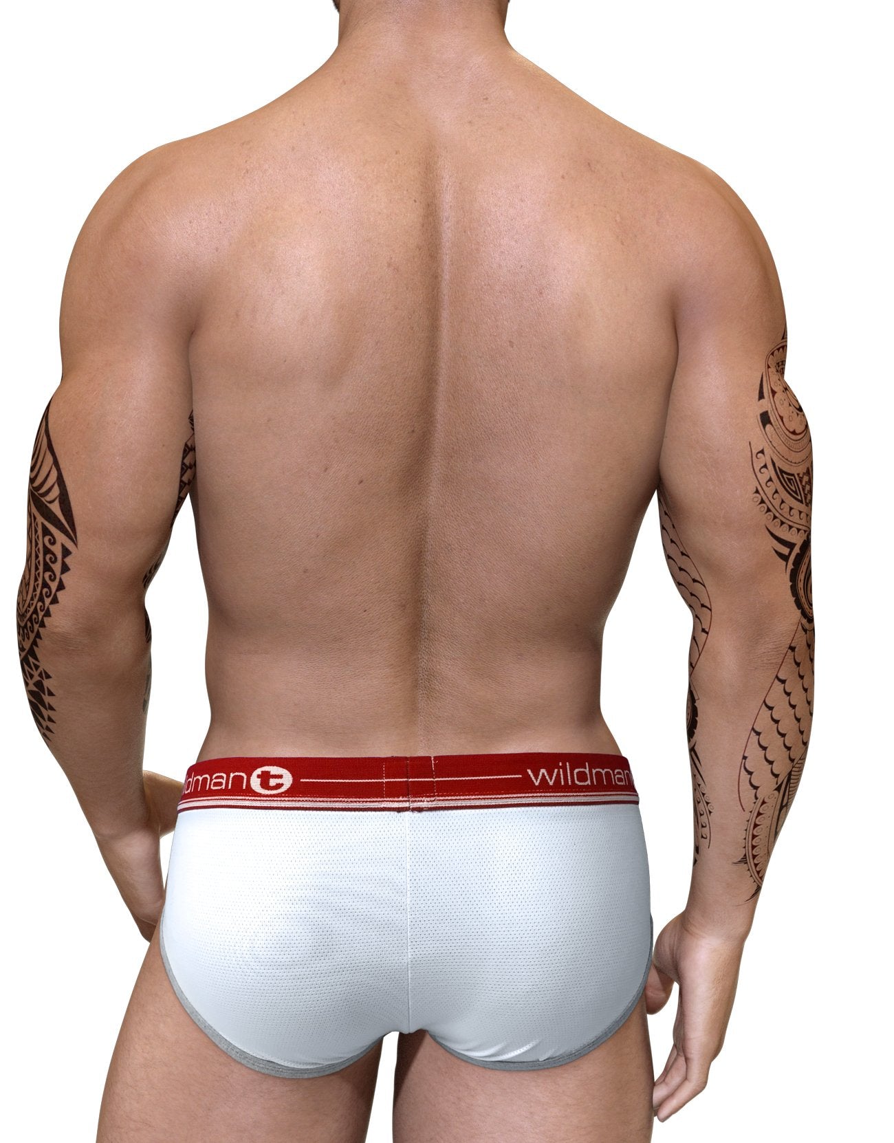 Wildmant Duo Big Boy Pouch Brief in red, men's underwear from WildmanT, front view showing snug fit and supportive pouch design.