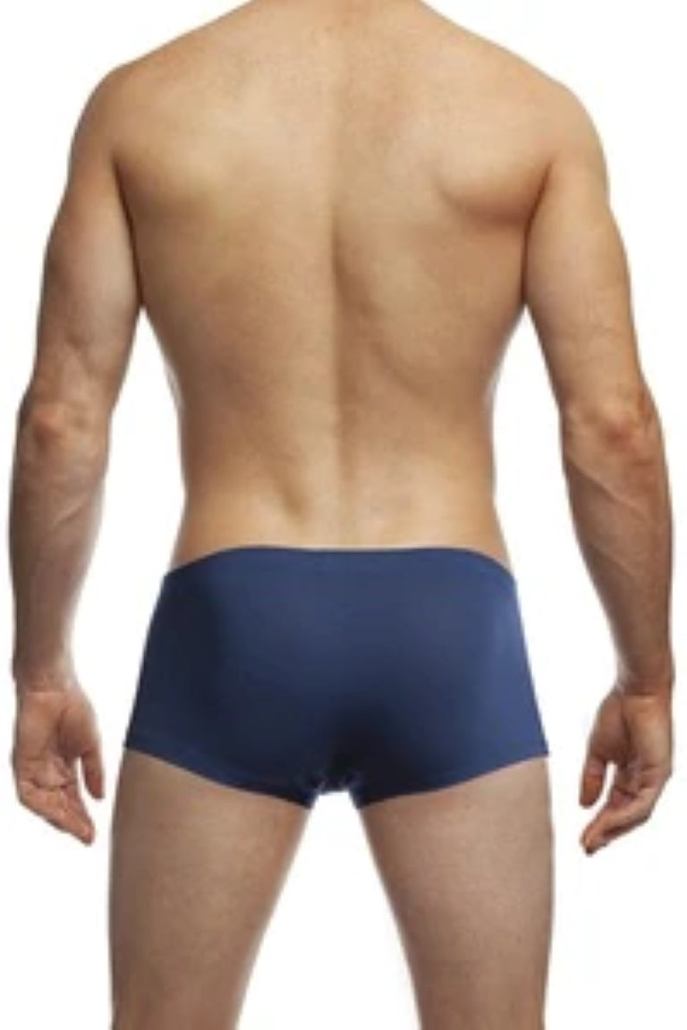 CITYBOYZ★USA Jack Adams Streamlined Modal Bikini Boxer underwear in navy, shown from the back with smooth fabric and comfortable fit
