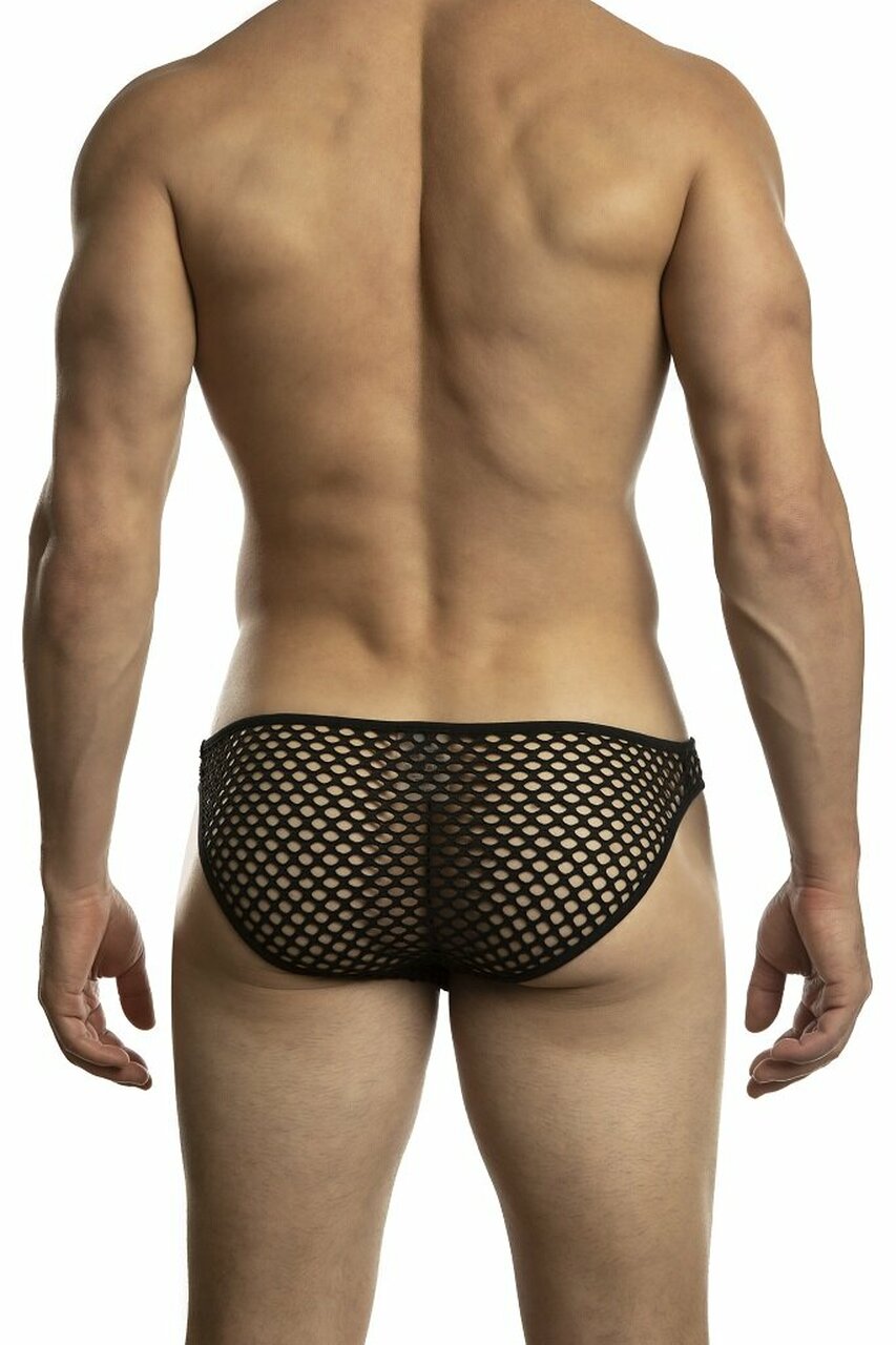 Black Jack Adams Cali Mesh Brief underwear from CITYBOYZ USA shown from the back, featuring a mesh design and comfortable fit.