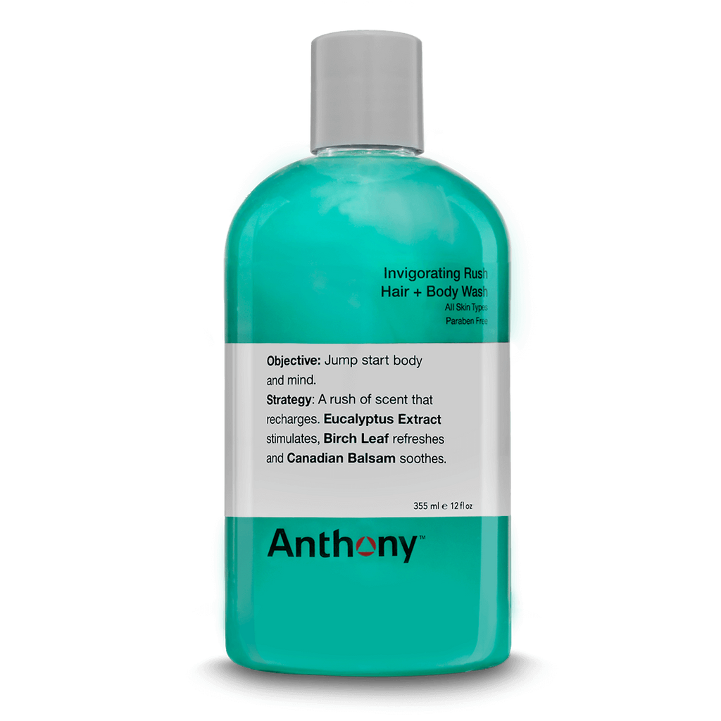 CITYBOYZ★USA Anthony Invigorating Rush Hair and Body Wash 12oz bottle with label and pump dispenser.
