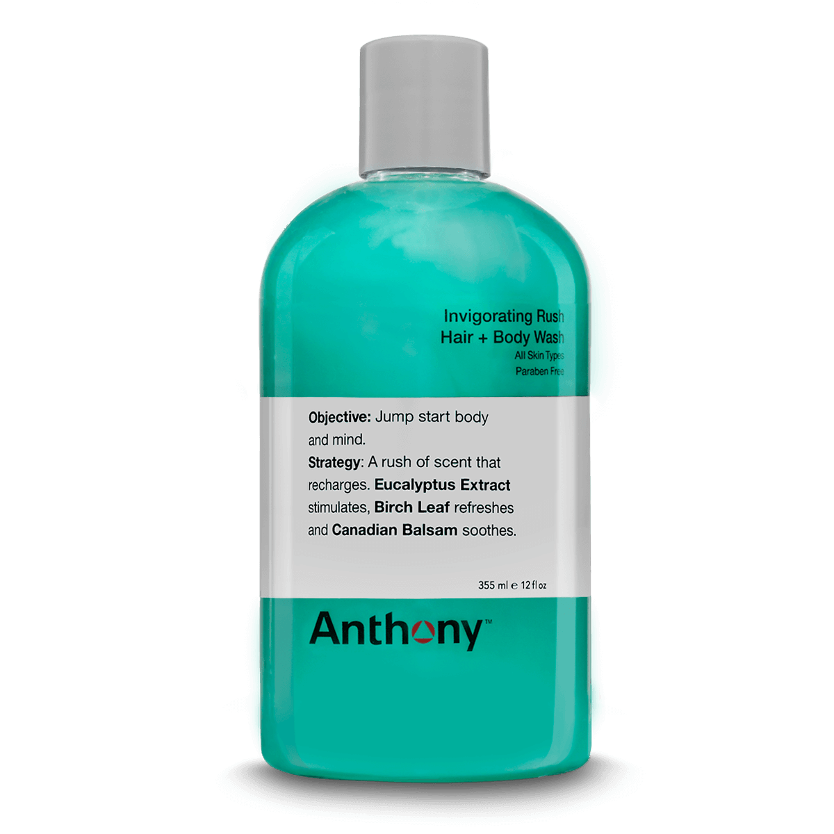 CITYBOYZ★USA Anthony Invigorating Rush Hair and Body Wash 12oz bottle with label and pump dispenser.