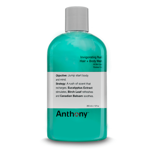CITYBOYZ★USA Anthony Invigorating Rush Hair and Body Wash 12oz bottle with label and pump dispenser.