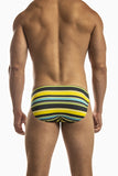 Jack Adams Multi Stripe Low Rise 1" Swimsuit Swim Brief- CITYBOYZ★USA