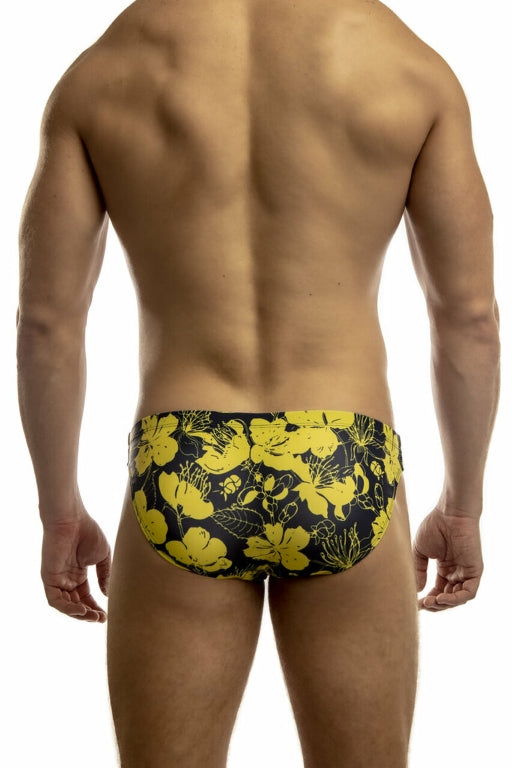CityBOYZ USA Jack Adams Second Skin Swimsuit in royal yellow, medium size, fitted design, vibrant swimwear for women.