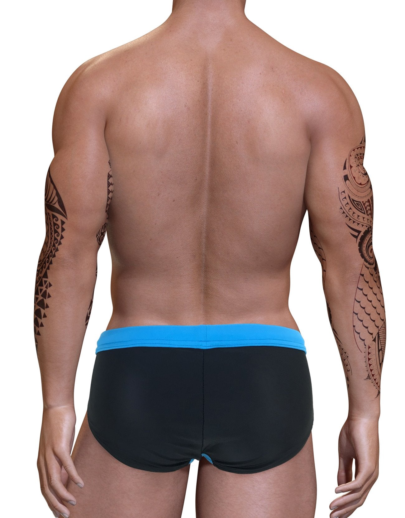 Wildmant Big Boy Pouch swim bikini in blue, front view showing supportive pouch and sporty design, perfect for boys' swimwear.