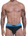 Wildmant Big Boy Pouch Swim Bikini in blue, featuring a comfortable swimwear design with a pouch front and elastic waistband.
