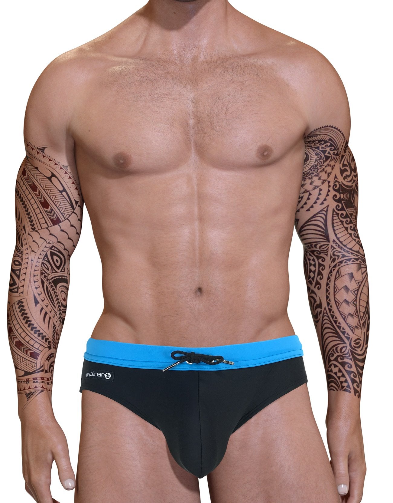 Wildmant Big Boy Pouch Swim Bikini in blue, featuring a comfortable swimwear design with a pouch front and elastic waistband.