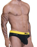 Wildmant Big Boy Pouch Swim Bikini in bright yellow, featuring a comfortable fit and stylish design, ideal for boys' swimwear.