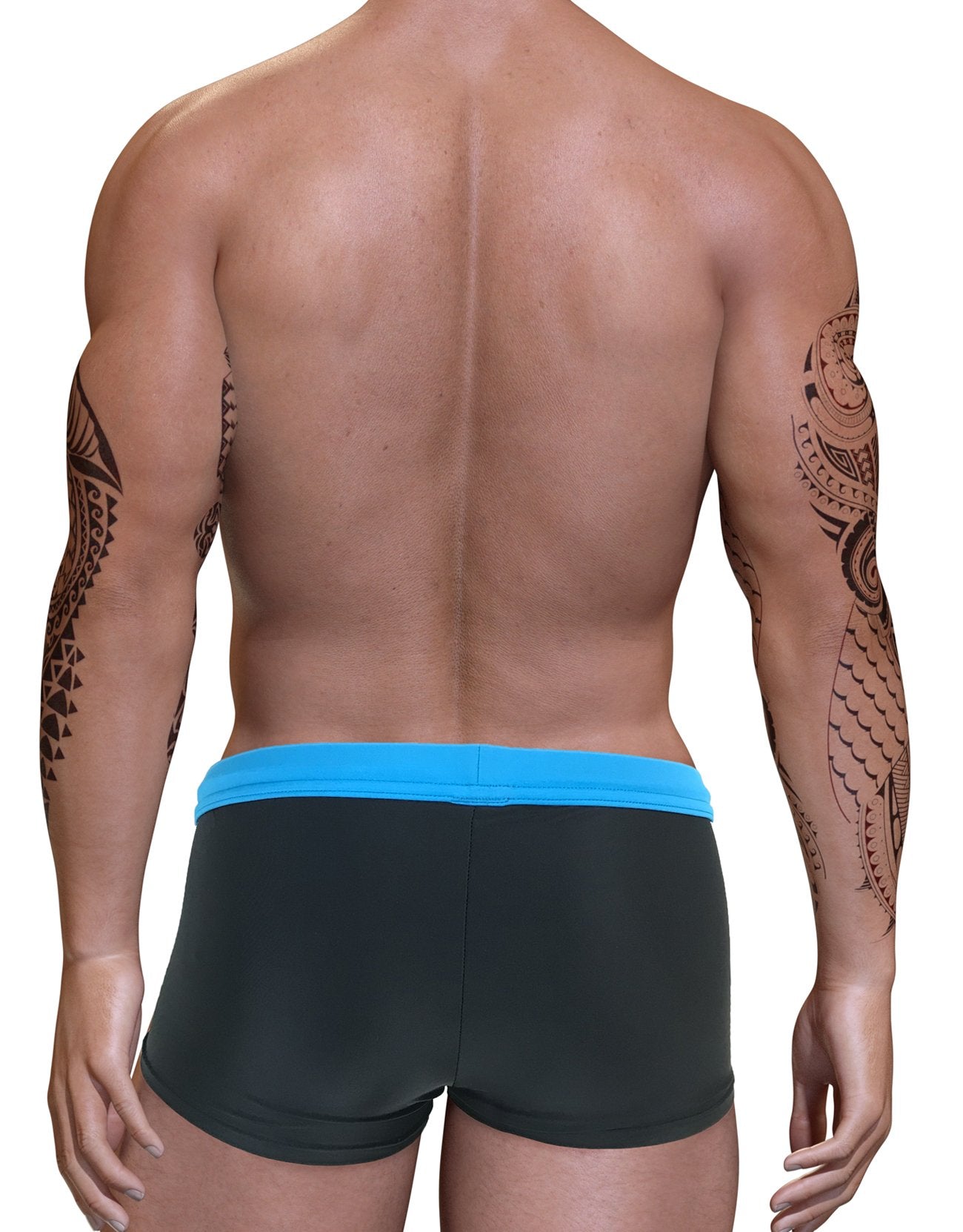 Wildmant Big Boy Pouch Swim Square Cut in blue, featuring a comfortable fit and sporty design, shown from the back.