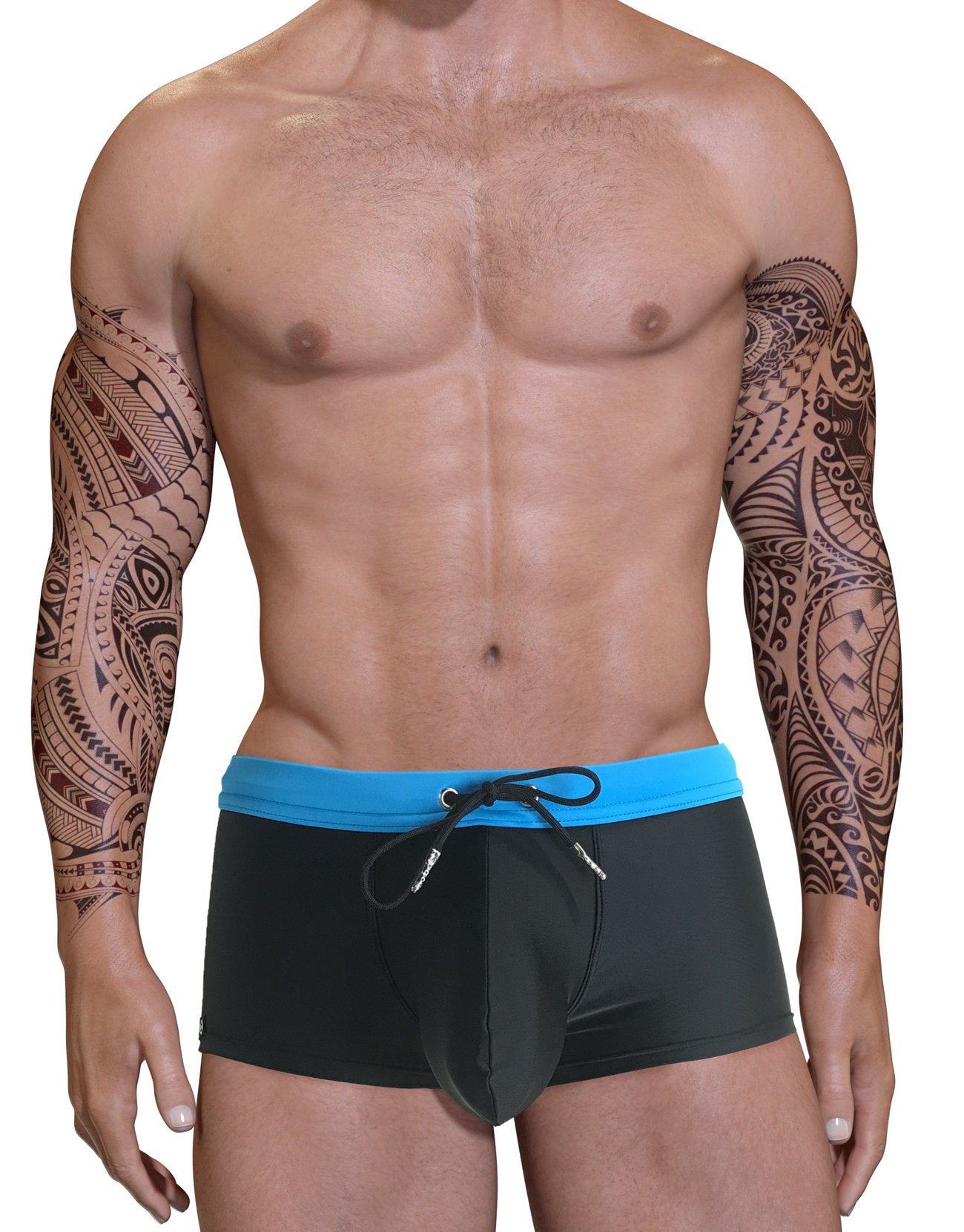 WildmanT Big Boy Pouch Swim Square Cut in blue, front view showing comfortable swimwear with a fitted pouch design.