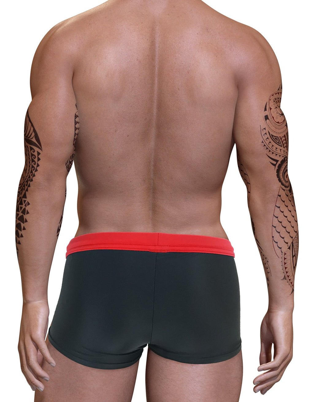 WildmanT Big Boy Pouch Swim Square Cut in red, front view showing comfortable fit and vibrant color for boys' swimwear.