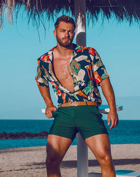 CITYBOYZ★USA 2Eros Bondi Short in gray, casual men's shorts with a relaxed fit, displayed on a model.