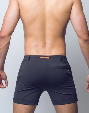 CITYBOYZ★USA 2Eros Bondi Shorts in Midnight Grey, casual men's shorts with a relaxed fit and comfortable fabric.