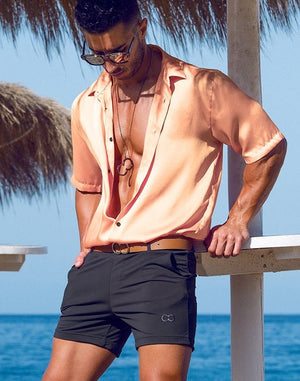 CityBOYZ★USA 2Eros Bondi Shorts in Midnight Grey, casual men's shorts with a relaxed fit and stylish design.