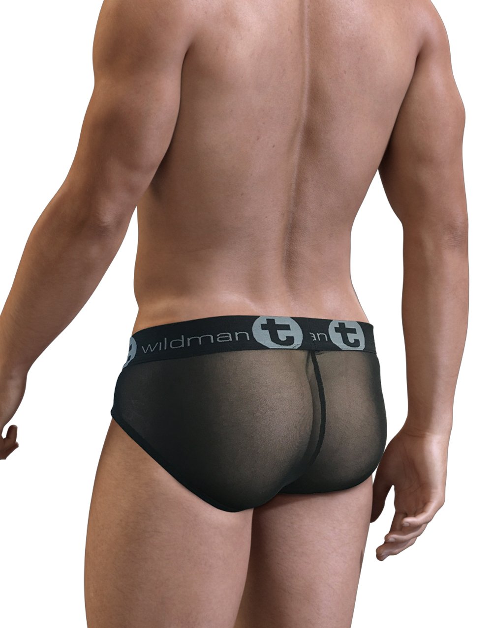 WildmanT Wildmant Slut Big Boy Pouch Brief with see-through back view, showcasing the underwear design and fabric details.