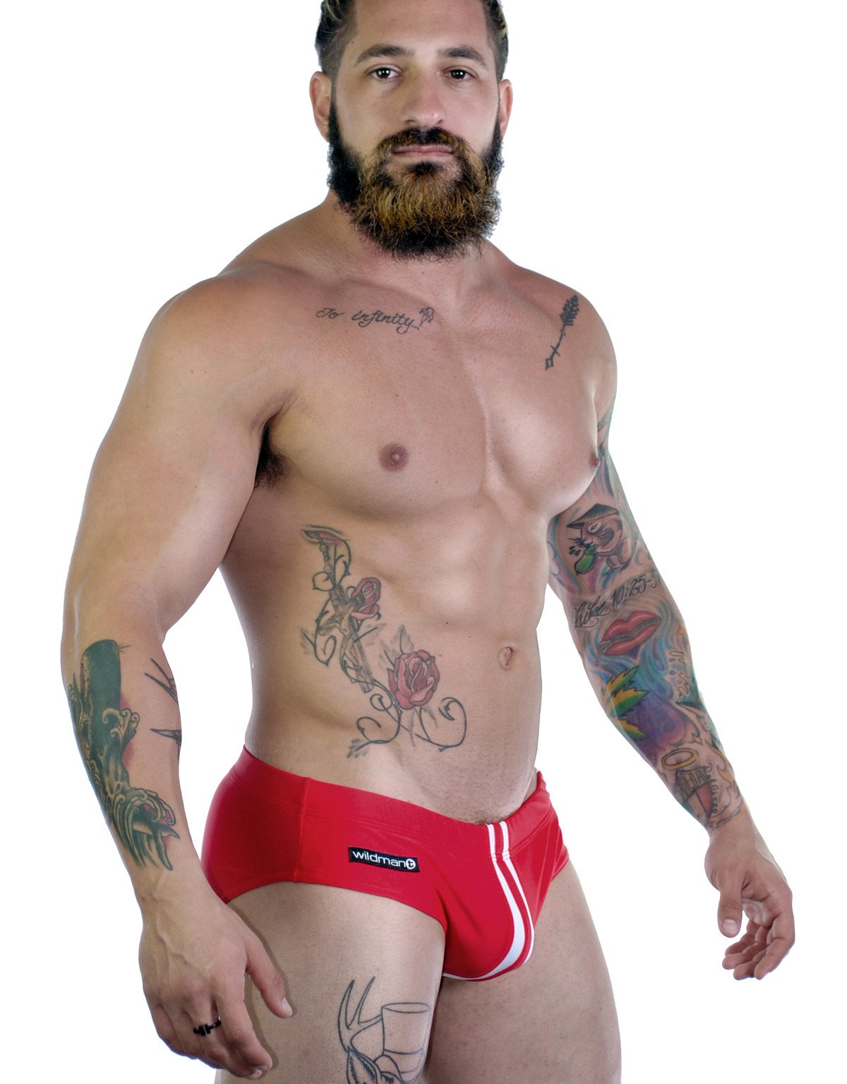 WildmanT Sportivo Bikini in red, featuring a stylish swimwear design with side details, perfect for beach or pool outings.