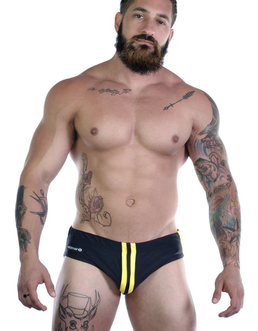 Wildmant Sportivo bikini in black and yellow swimwear set featuring a stylish design and comfortable fit.