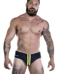 Wildmant Sportivo bikini in black and yellow swimwear set featuring a stylish design and comfortable fit.