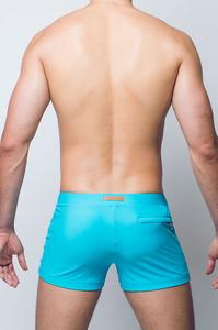CITYBOYZ★USA 2Eros Bondi Short in black, casual men's shorts with a relaxed fit and elastic waistband, front pockets visible.
