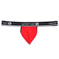 WildmanT Big Boy Pouch strapless red jockstrap with supportive front design, showcasing a bold athletic style.