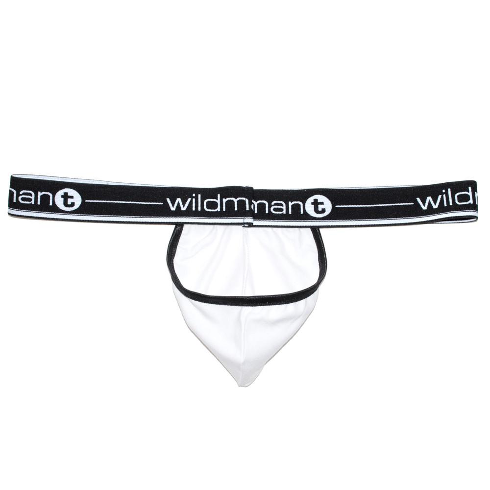 WildmanT Big Boy Pouch strapless white jockstrap shown from the back, featuring supportive pouch and elastic waistband.