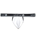 White WildmanT Big Boy Pouch strapless jockstrap with front view, showcasing its comfortable fit and supportive design.