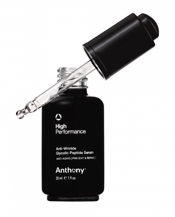 CITYBOYZ★USA Anthony Anti-Wrinkle Glycolic Peptide Serum grooming product bottle with pump and label on a white background