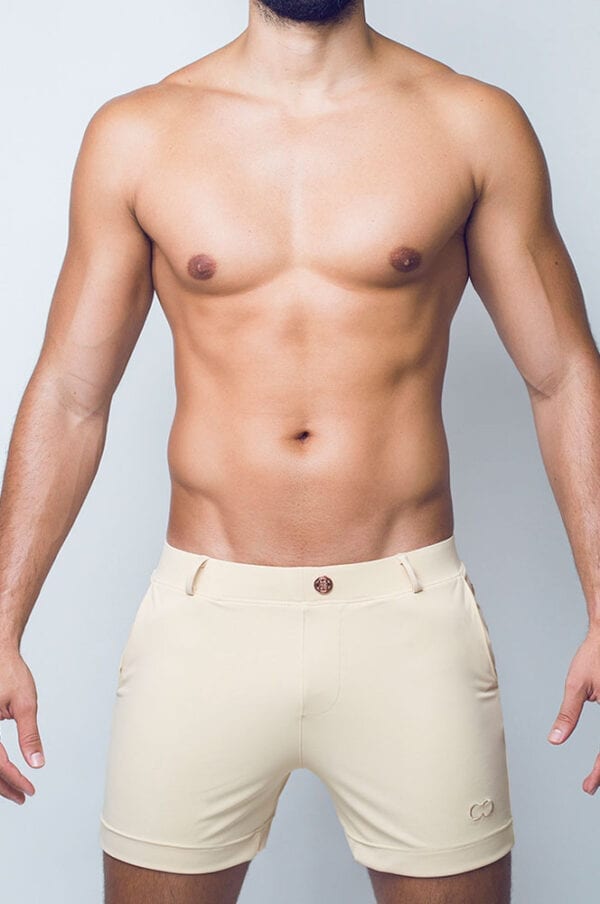 CityBOYZ★USA 2Eros Bondi Shorts, casual men's shorts in lightweight fabric with a relaxed fit, shown in navy color.