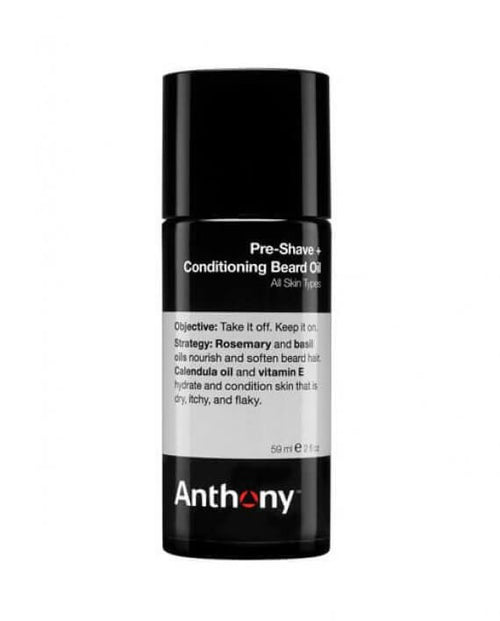 CITYBOYZ USA Anthony Pre-Shave and Conditioning Beard Oil bottle with pump dispenser, 59 ml grooming product for beard care