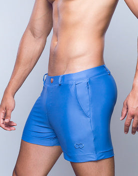 CITYBOYZ★USA 2Eros Bondi Short in black, casual shorts with a relaxed fit, shown on a model with side view.